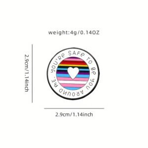 rainbow safe pin round measurements