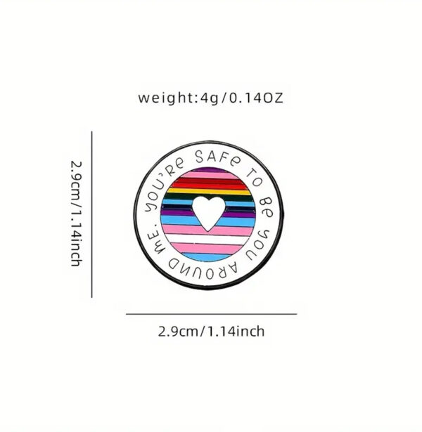 rainbow safe pin round measurements