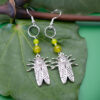 cicada earrings green peridot