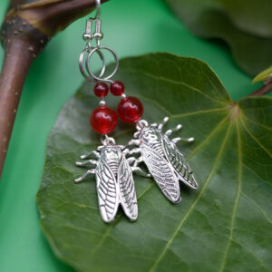 cicada earrings red carnelian