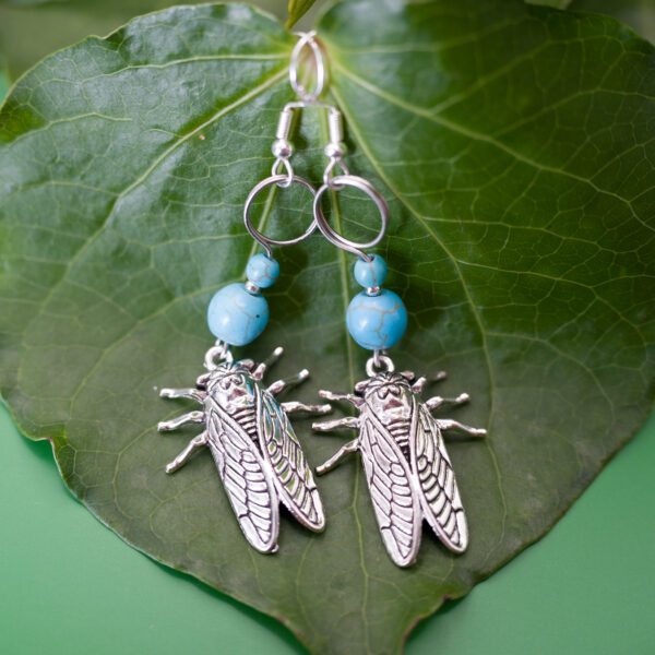 cicada earrings turquoise