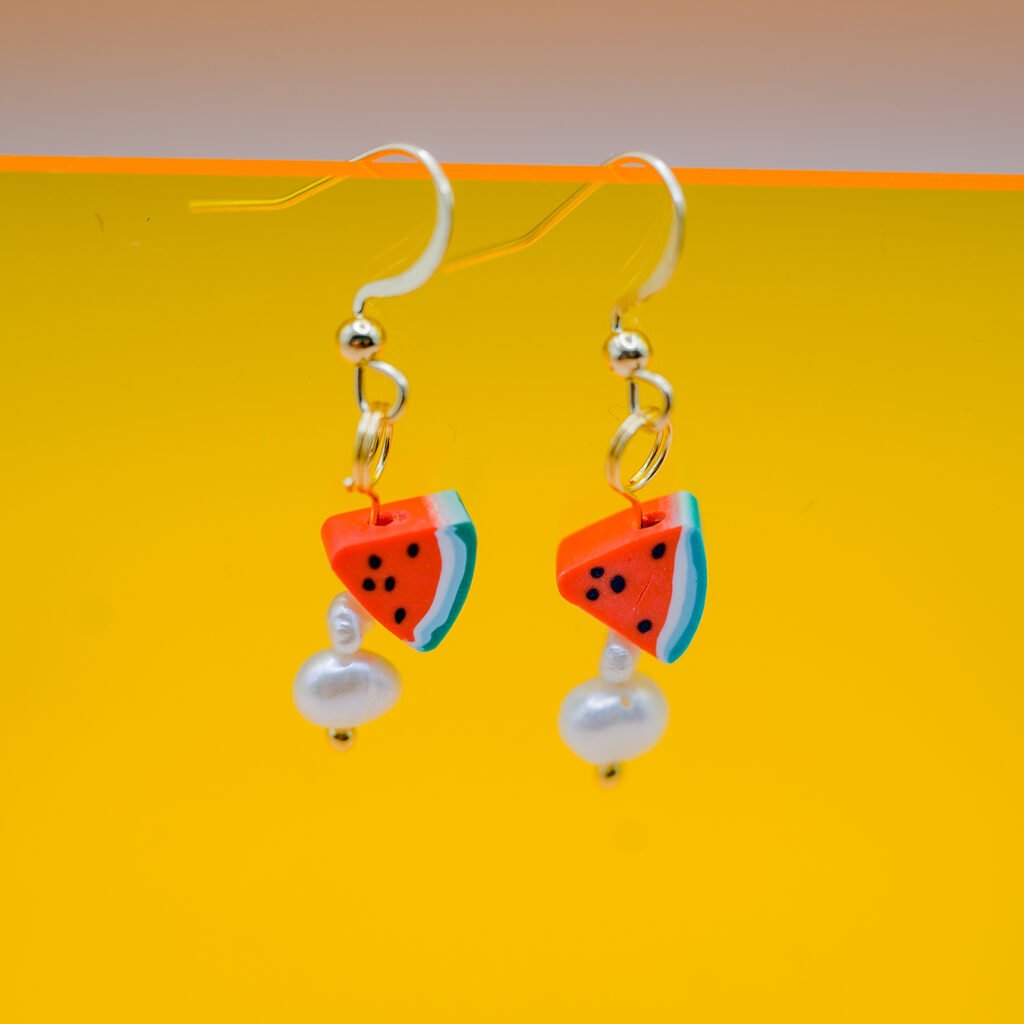 small watermelon earrings