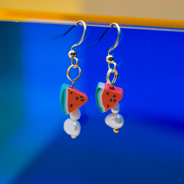 small watermelon earrings