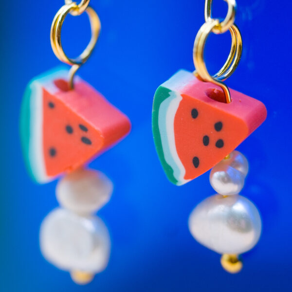 small watermelon earrings