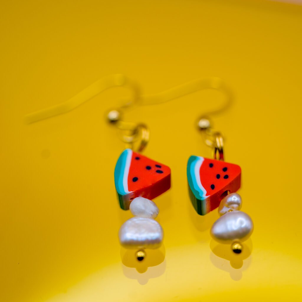 small watermelon earrings