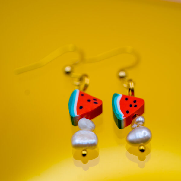 small watermelon earrings