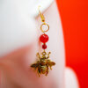 greek bee earrings red