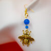 greek bee earrings blue