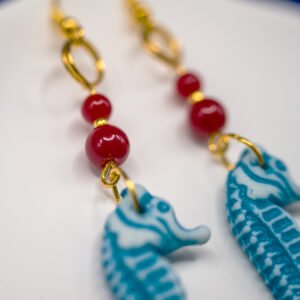 blue seahorse earrings
