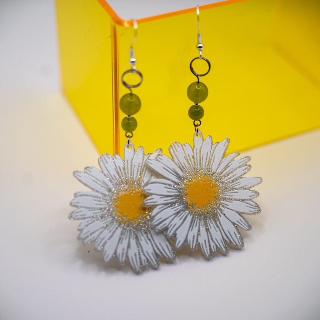 sparkly daisy earrings