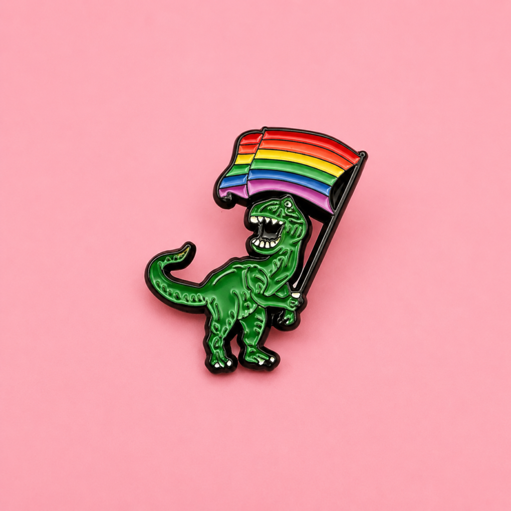 t-rex pride pin