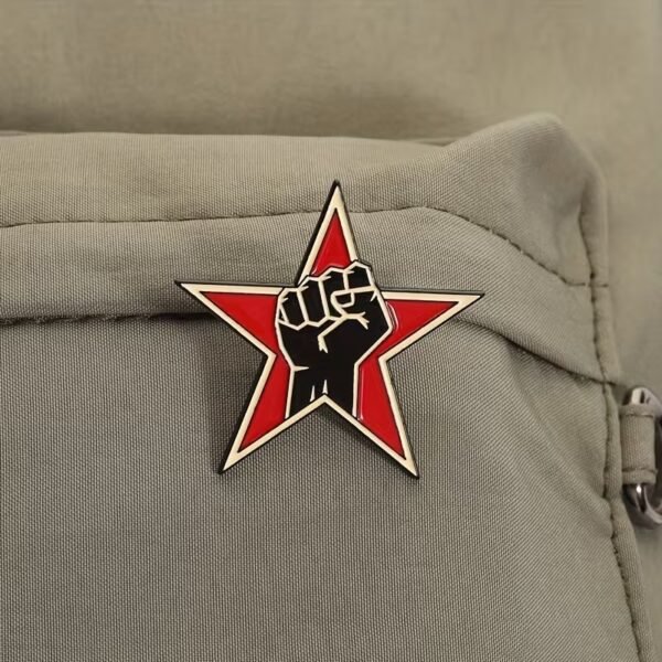 red star fist pin