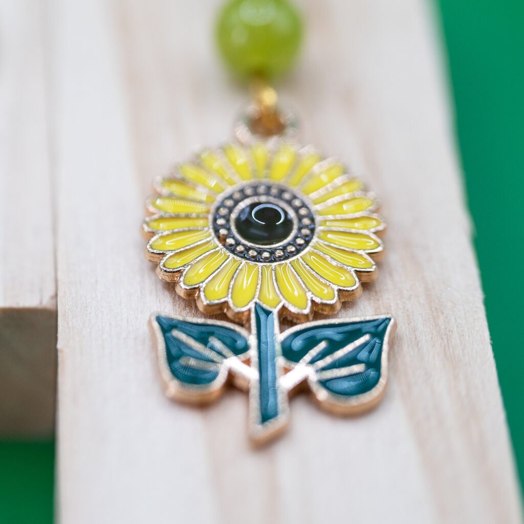 enamel sunflower earrings