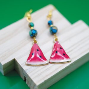 enamel watermelon earrings