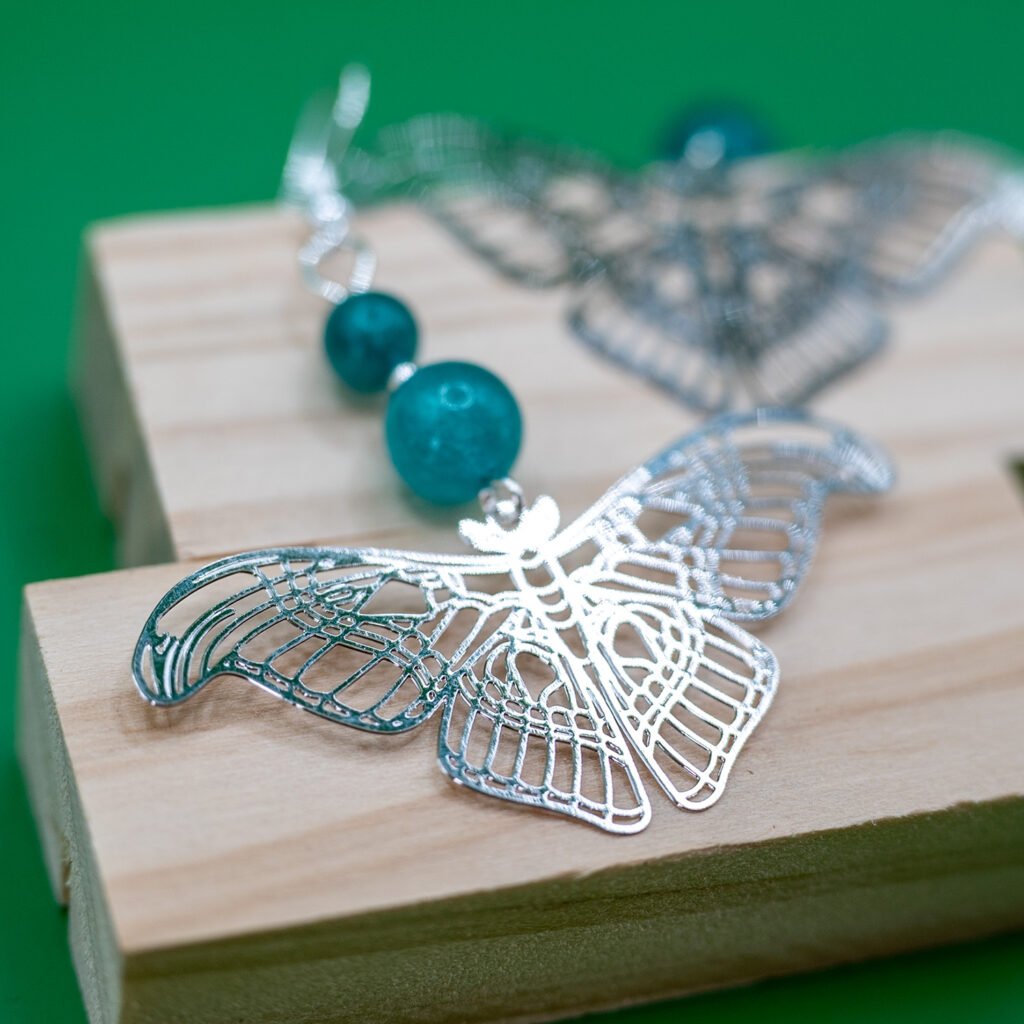 Silver Moth Earrings