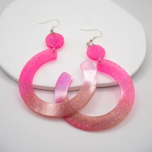 pink glitter earrings