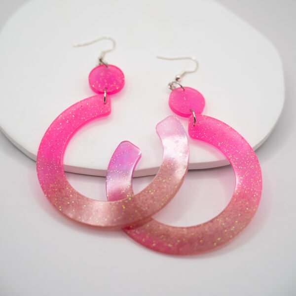 pink glitter earrings