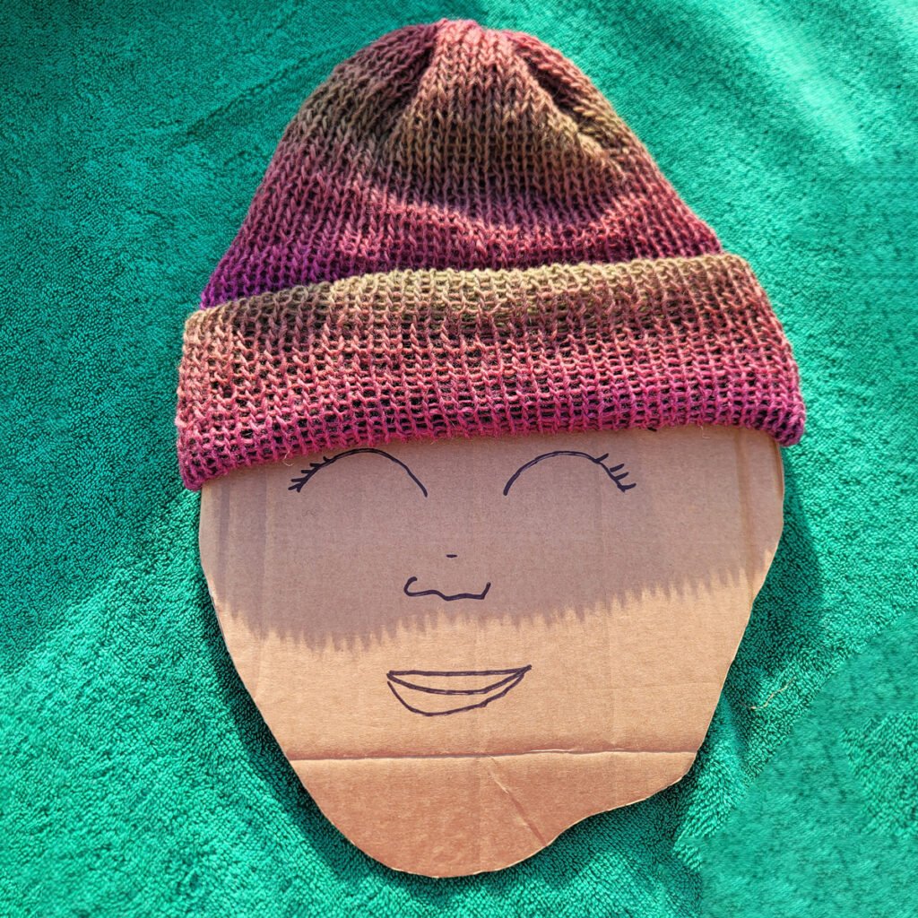 magenta orange beanie