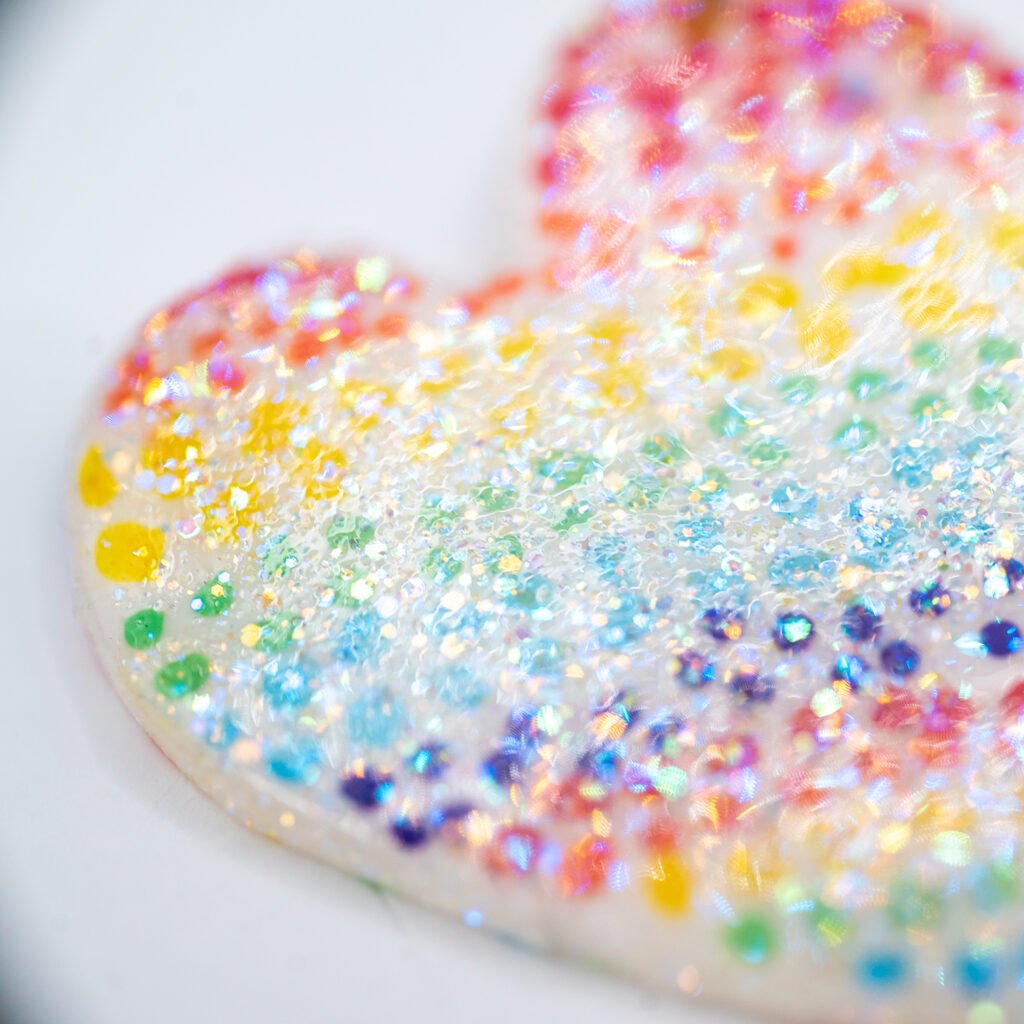 rainbow sparkle heart earrings