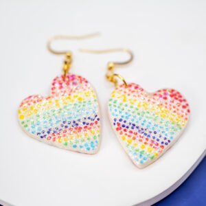 rainbow sparkle heart earrings