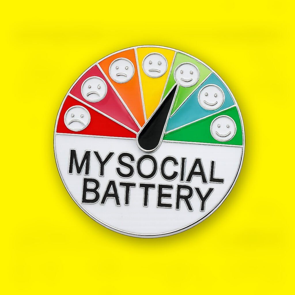 social battery round pin