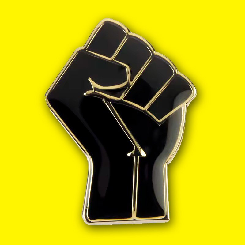 raised fist pin