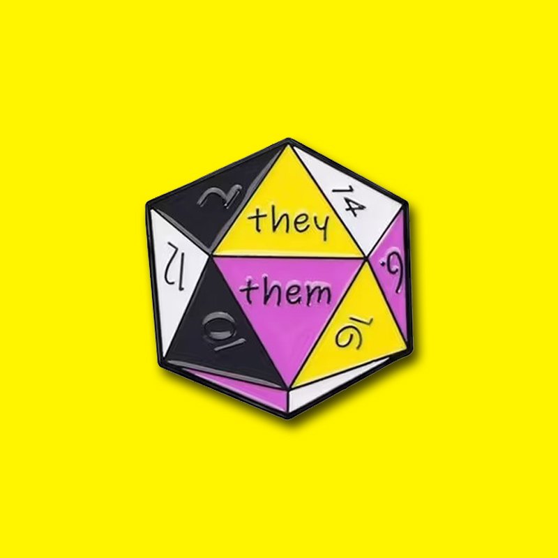 non-binary dice pin